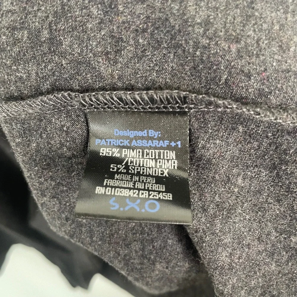 Patrick Assaraf Pima Cotton Long Sleeve Polo Shirt Charcoal Grey XL - Picture 5 of 6